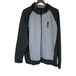 American Eagle Gray and Black Flex Full Zip Hoodie - XXL